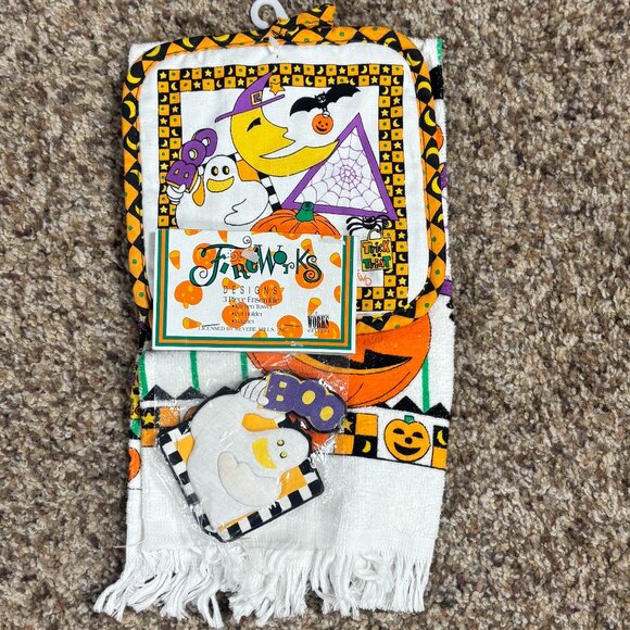 Halloween Kitchen Towel and Pot Holder Set - New - 2050 - Picture 1 of 2